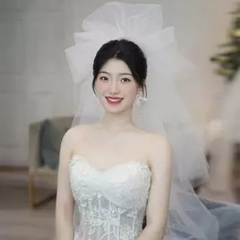 Фата невесты, белая многослойная, стеганая, свадебный головной убор, изысканная фата невесты, повседневные аксессуары для волос для вечеринок и выходов белый