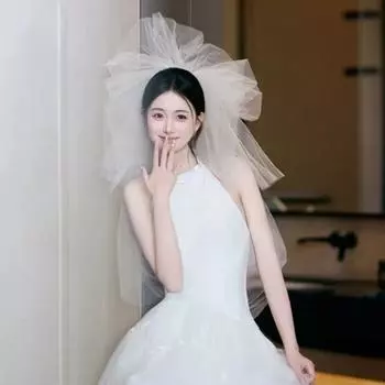Фата Yousheng, белая, многослойная, стеганая, свадебный головной убор, изысканная фата, повседневные аксессуары для волос для вечеринок и выходов белый