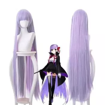 FATE FGO Matou Sakura Косплей Парик 120 см Длинные Прямые Фиолетовые Термостойкие Синтетические Волосы Парики + Шапочка для Парика One Size
