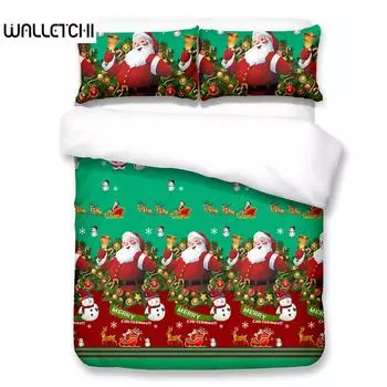 Father Christmas Bedding Set Duvet Cover Set 3d Bedding Digital Printing Bed Linen Queen Size Bedding Sets Fashion Design EU single(135x200cm)