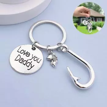 Father s Day Keychain Inspirational Language New Creative Holder Unique Key Ring Accessories Stainless Steel Engraved Gift