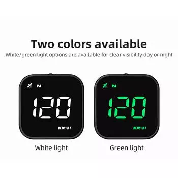 Fatigue Driving Reminder LED HUD 2.5 Inch Speedometer USB Powered Mini Overspeed Alarm G4S Car Head Up Display With GPS Compass зелёный