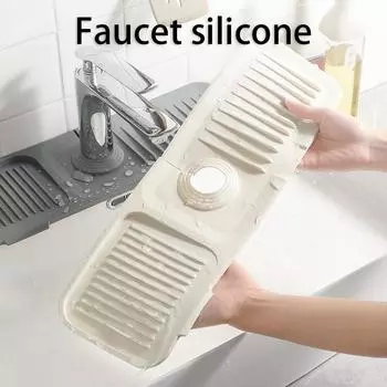 Faucet Drain Pad Sink Countertop Deflecting Soap Non-slip Cushion Silicone Drain Gaddi Wavy Heat Resistant Shelving Mat Large size чистый