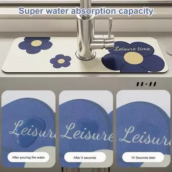 Коврик для брызг смесителя, износостойкий, устойчивый к сушке, удобный для впитывания, большая водостойкая раковина из диатомовой грязи D