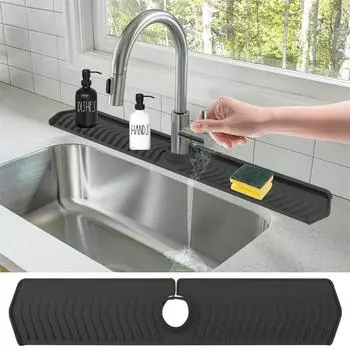 Faucet Splash Proof Plate Drainage Tray Mat Bathroom Kitchen Water Absorption Mat Sink Splash Proof Drainage Mat Faucet Mat