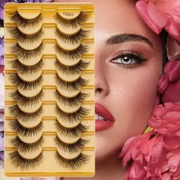Faux Cils 6/10 пар накладных ресниц, натуральные длинные, ручной работы, пушистые, накладные ресницы, инструмент для наращивания, 3D, норковые ресницы, maquillaje