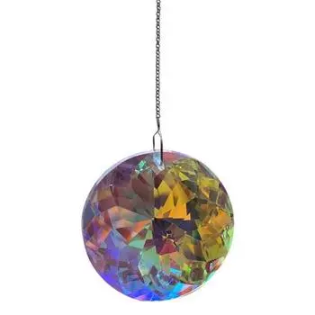 Faux Crystal Suncatcher Window Rainbow Maker Handmade Glass Hanging Pendant Lamp Chandelier Prisms AVE A