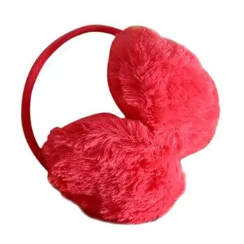 Faux Fur Earmuff for Women Ear Protector Soft Warm Solid Color Plush Knit Earmuff Outdoor Winter Earwarmer