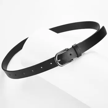 Ремень из искусственной кожи для мужчин и женщин с геометрической металлической пряжкой, регулируемый дизайн, пряжка из сплава хаки