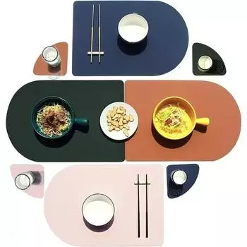 Faux Leather Placemats and Coasters Modern Table Mats for Dining - Heat Resistant Waterproof Non Slip Easy Care Place mat 1 pcs