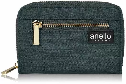 Faux Leather Wallet LS Slightly Glossy Heathered Poly Fold Wallet Dark Green [Anello Grande] Women s GJ-H2404 GJ-H2404