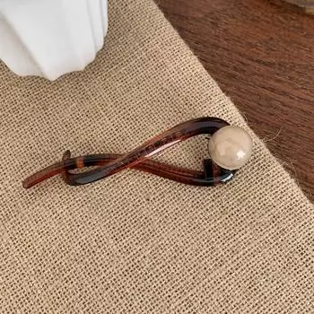 Faux Pearl Hair Clip Vintage Style Faux Pearl Banana Clip Set for Women Girls Thin Thick Hair Twist Claw Clip Non-slip Ponytail