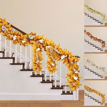 Faux Plants Indoor Artificial Maple Leaves Silk Flowers White Festival Hanging Garland Maple Vine Decoration For Wedding Wedding Decor One Size бронзовый