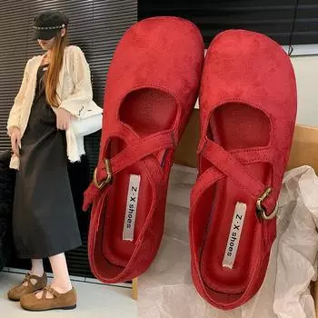 Faux Suede Leopard Print Ballet Flats Women s Mary Jane Shoes 2024 New Fashion Buckle Crossover Casual Comfortable Flats 35 цветной печати леопарда