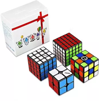 FAVNIC Magic Cube Magic Competition Cube 2x2 3x3 Набор Плавное вращение 3D Головоломка Magic Cube (Официальная версия) (Набор 4)