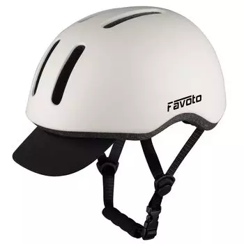 Favoto Road Bike with Chin Pads and Adjustable Size Detachable CE Certified for City and School Helmet, Impact-Resistant, Breathable, белый