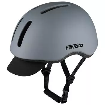 Favoto Road Bike with Chin Pads and Adjustable Size Detachable CE Certified for City and School Helmet, Impact-Resistant, Breathable, серый