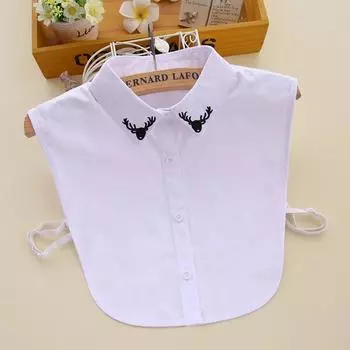 Fawn Embroidery Fake Collar Doll Collar Fake Collar White Cotton Shirt Collar Female B95