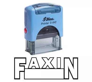 FAXIN Self Inking Rubber Stamp Custom Shiny Office Стационарный штамп Impression Area 14 mm x 38 mm чёрный