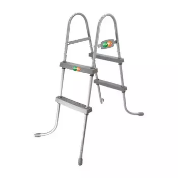 Fayelong 36-дюймовая 2-уровневая стальная рама с лестницей для надземного бассейна с пластиковыми ступенями для нескользящего входа/выхода