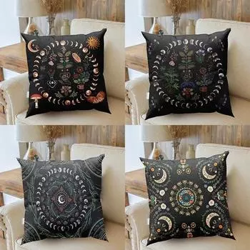 Фаза луны, растения, цветочное тайное украшение, наволочка для дивана, стула, наволочка для спальни, дома, наволочка для объятий 40x40cm