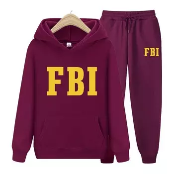 FBI Printing Men Womens Hoodies Tracksuits Jogger Pants Thick Warm Clothes S
