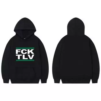 FCK TLV 2D Print Sweatshirts Women Unisex Fashion Hoodie L бежевый
