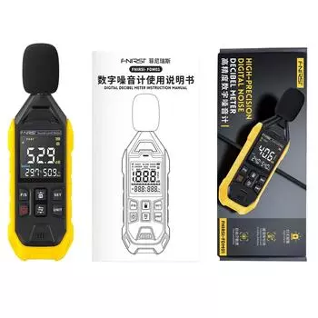 FDM01 Портативный цифровой измеритель уровня звука Шумомер 30~130 дБ Детектор децибел Тестер аудио шума Измерительный прибор