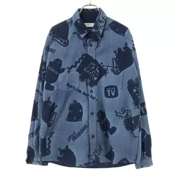 FDMTL made in Japan Overall handle Long sleeve shirt 1 blue Mouse Rat Men s Used