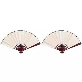 FE # 10-дюймовый складной веер из шелковой ткани DIY веер для рисования свадебное украшение дома (Бей