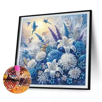 FE# 4шт 5D DIY Частичная специальная форма сверла Алмазная картина Цветочный декор 30x30