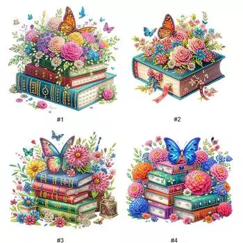 FE# 5D DIY Частичная специальная форма сверла Алмазная живопись Книги Цветы Декор GT228