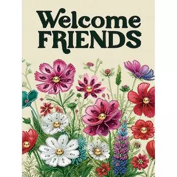 FE# 5D DIY Частичная специальная форма сверла Алмазная картина Приветственные цветы Декор LY422