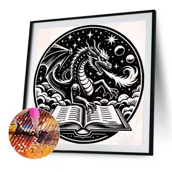 FE# 5D DIY Full Round Drill Diamond Painting Dragon Kit Home Decor Art Craft 40x