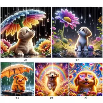 FE# 5D DIY Full Round Drill Diamond Painting Dog Pig Kit Home Decor Art Craft w4021