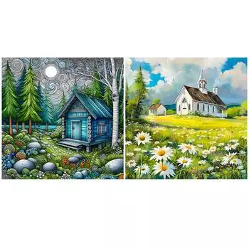 FE# 5D DIY Полный Круглый Дрель Алмазная Картина Деревенский Набор Домашний Декор Искусство Ремесло ZSH714