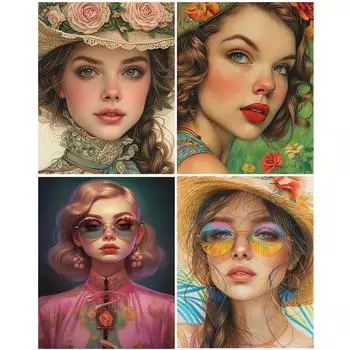 FE# 5D DIY Полный Круглый Дрель Алмазная Картина Девушка Набор Домашний Декор Искусство Ремесло w3992