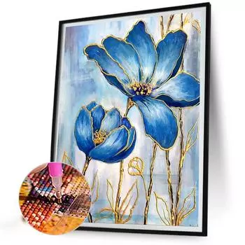 FE# 5D DIY Полный Круглый Дрель Алмазная Картина Цветок Набор Домашний Декор Искусство Ремесло 40x