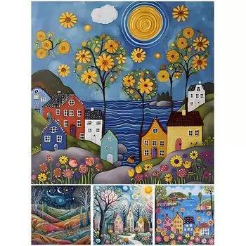 FE# 5D DIY Полный Круглый Дрель Алмазная Картина Дом Набор Домашний Декор Искусство Ремесло ZSH784