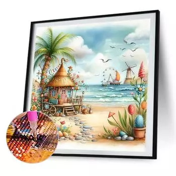 FE# 5D DIY Полный Круглый Дрель Частичный AB Алмазная Картина Дом Набор Художественный Декор ZQS3564