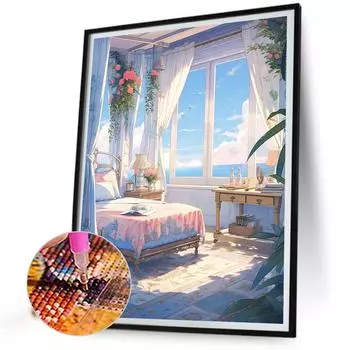 FE# 5D DIY Полный Круглый Дрель Частичный AB Алмазная Картина Дом Набор Художественный Декор 45x5