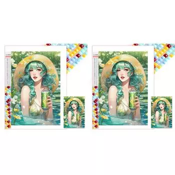 FE# 5D DIY Полный квадратный сверлильный станок Алмазная картина Девушка Набор для домашнего декора Искусство 45x65см