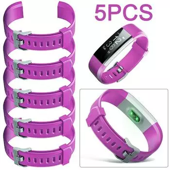FE# 5Pcs 20mm Replacement Band Silicone Smart Watch Wrist Strap for ID115Plus HR