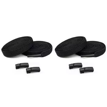 FE# Эластичные шнурки для обуви Магнитные шнурки без завязывания для детей и взрослых (черный)