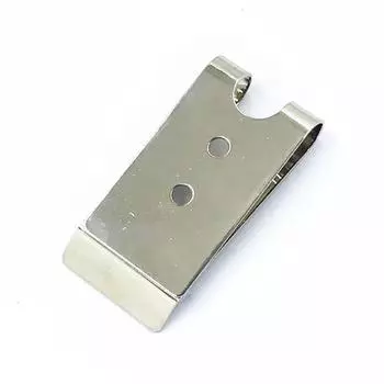 FE # металлический зажим для ремня с двойными отверстиями, кобура, зажим для ремня для кожи, сделай сам (Серебряный