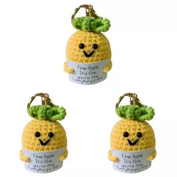FE# Милый брелок ручной работы, эмоциональная поддержка, вязаная кукла Pickle (Ананас)
