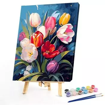 FE# Набор для рисования по номерам на холсте DIY Картина маслом тюльпан домашний декор на стену 40x5