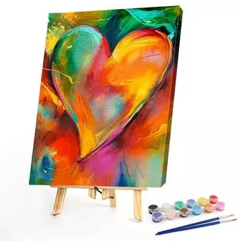 FE# Paint By Numbers Kit On Canvas DIY Oil Art Picture Heart Home Wall Decor40x5
