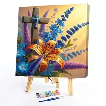 FE# Paint By Numbers Kit On Canvas DIY Oil Art Cross Picture Home Wall Decor40x4