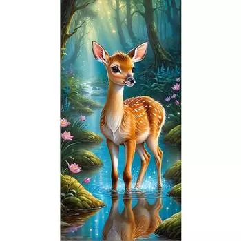 FE# Paint By Numbers Kit On Canvas DIY Oil Art Deer Picture Home Wall Decor 40x8